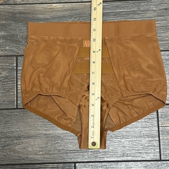 NWT $48 HAH X Free People Hi Waisted Panty Size XS Brown Sugar Sheer Pin Up - Picture 9 of 11